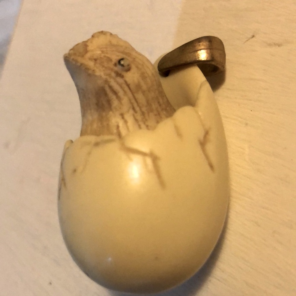 Vintage rare RAZZA hatching chick pendant